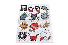 Наклейки: черепа, волк, тигр, сердце и др.  MV22A4D048 (13 элементов)(21х30)