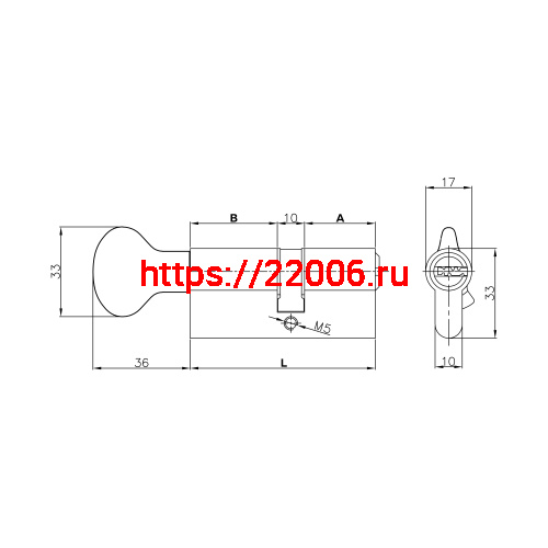 Цилиндровый механизм Kale kilit (Кале килит) с вертушкой 164 SM/68 (26+10+32) mm никель 5 кл. фото 5