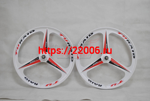 Обода 26" ЛИТЫЕ (3 ЛУЧА) передний+задний (КОМПЛ.) под трещетку, БЕЛЫЙ