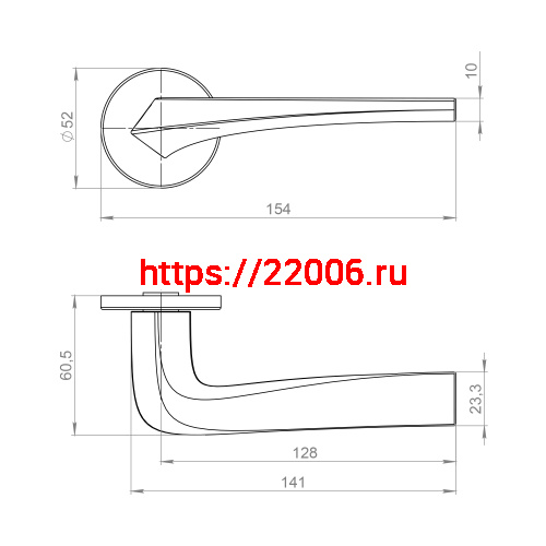 Ручка Ajax (Аякс) раздельная R.JSR51.ROCKET SSG-39 сатин.золото фото 2