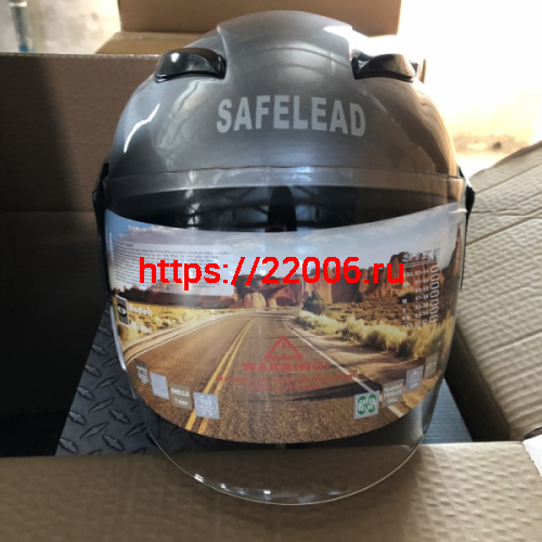 Шлем открытый "Safelead" HF-255В "колобки" Honda Grey размер S фото 2