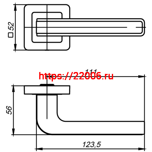 Ручка Punto (Пунто) раздельная K.QR52.NOVA (NOVA QR) BL/GR-24 черный/графит фото 2