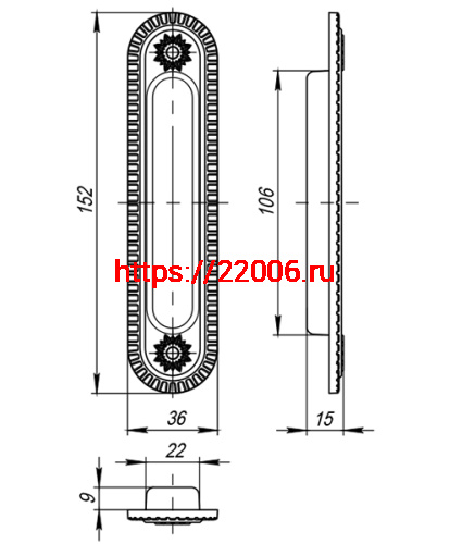 Ручка Armadillo (Армадилло) для раздвижных дверей SH.CL152.010 (SH010/CL) ABL-18 темная медь фото 3