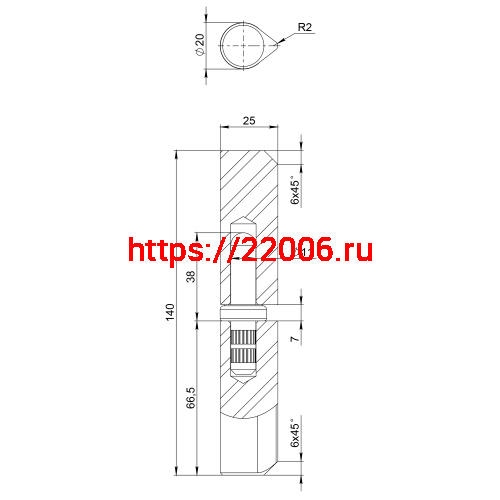 Петля приварная D20x140S (с фаской) фото 3