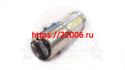 Лампа светодиодная (LED) 12V  (H6)  35W (BA20D)  33SMD (НАБОР) фото 2