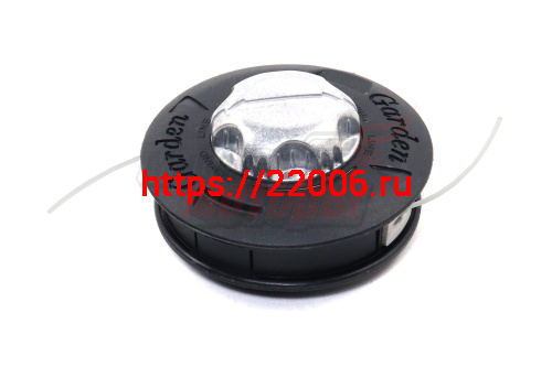 Косильная головка в сборе GARDEN E-MET 52 (гайка М10*1,25 левая) с метал. кнопкой