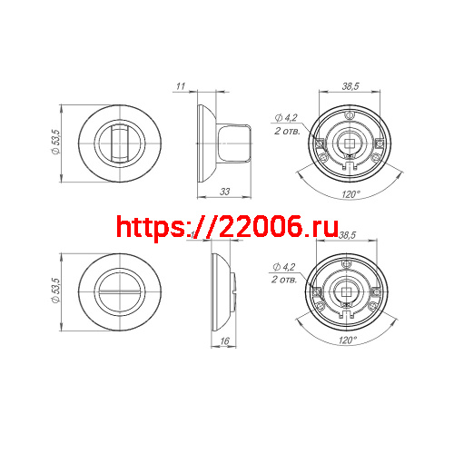 Ручка Punto (Пунто) поворотная BK6.R.ZR54 (BK6 ZR) OB-13 античная бронза фото 3