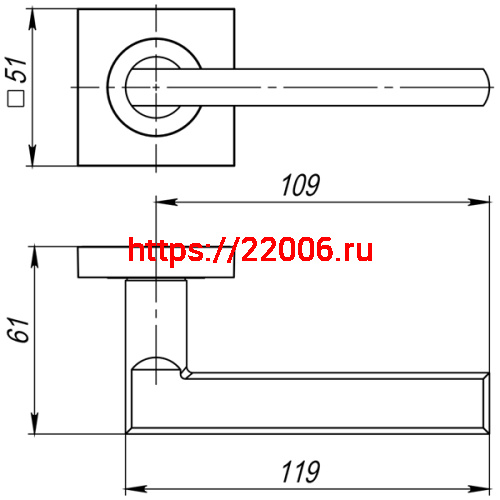 Ручка Ajax (Аякс) раздельная K.JK51.POLO (POLO JK) GR-23 графит фото 2