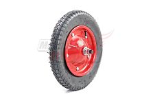 Колесо тачки садовой 8" 3,25-8" (W13) (С ОСЬЮ 16мм) ступица, подшипник, камера